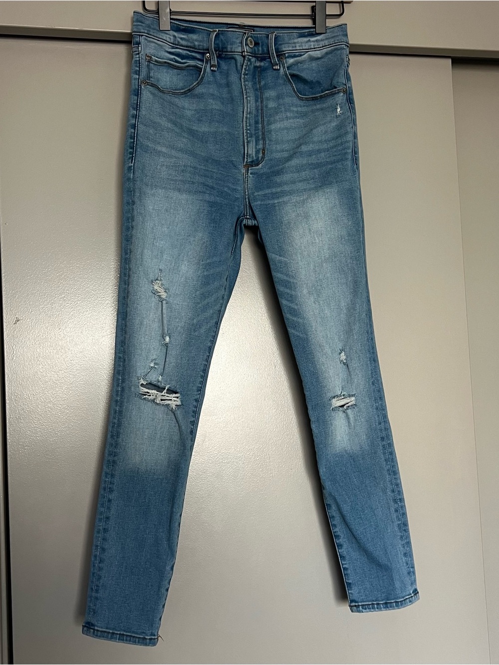 Abercrombie & Fitch Light Blue Distressed Skinny Jeans